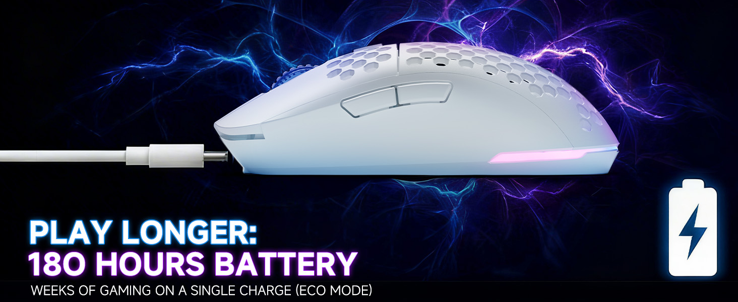 PLAY LONGER: 18O HOURS BATTERY