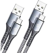 USB C Cables [2-Pack, 6.6ft], sweguard USB Type C Charger Cable 3.1A Fast Charging Nylon Braided ...