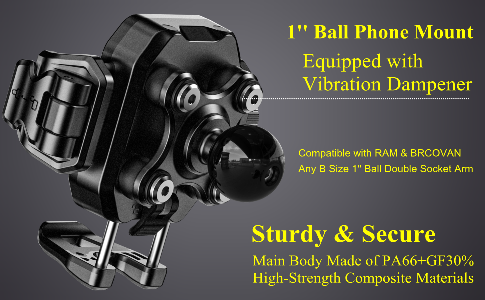 1 inch ball phon mount holder for Motorcycle ATV UTV Car Bike Boat Truck Scooter And More