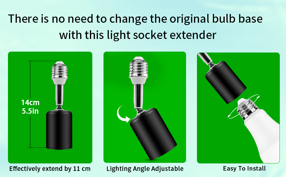 90 degree light socket extender