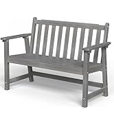 SUUNYN Outdoor Bench, 2-Person HDPE Garden Bench, All Weather Poly Patio Bench for Outdoors, Gard...