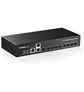 MokerLink 11 Port Gigabit SFP Managed Switch, 9 Gigabit SFP, 2 Gigabit Ethernet, Cli/Web Managed ...
