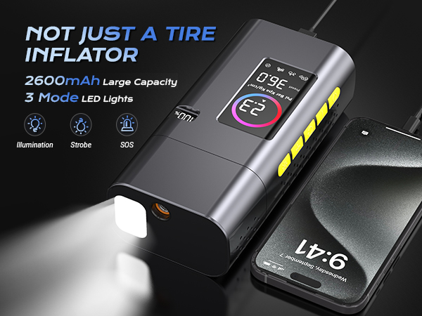 tire inflator portable air compressor cordless compact rechargeable pump for car tires 110v