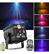 DJ Disco Stage Party Lights - Battery Powered Laser Light - Sound Activated Strobe Projector for ...