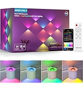 ANGELHALO Smart Wall Sconces, Music Sync Indoor Double-Headed Wall Lights, Works with Alexa, Mult...