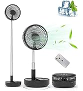 Primevolve Portable Oscillating Standing Fan,Rechargeable Battery Operated USB Floor Table Desk F...