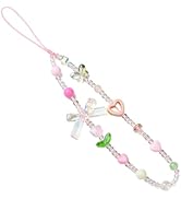 BEEFLYING Beaded Phone Wrist Strap, Glass Crystal Beads Phone Charm Strap Wristlet Cellphone Lany...