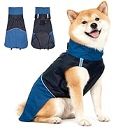 Reflective Windproof Dog Jacket, Warm Water-Resistant Winter Coat with Leash Hole for Enhanced Ni...