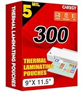 CAREGY 300 Pack Laminating Sheets, Holds 8.5 x 11 Inch Sheets,5 Mil Thermal Laminating Pouches,9 ...