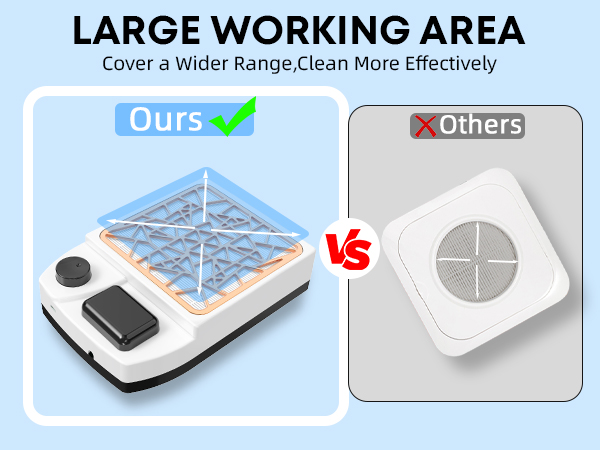 rechargeable nail dust collector with large working area