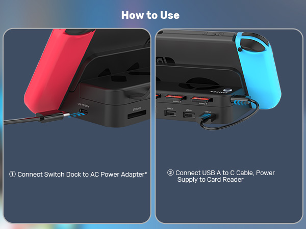 Switch Dock Station with Game Card Reader