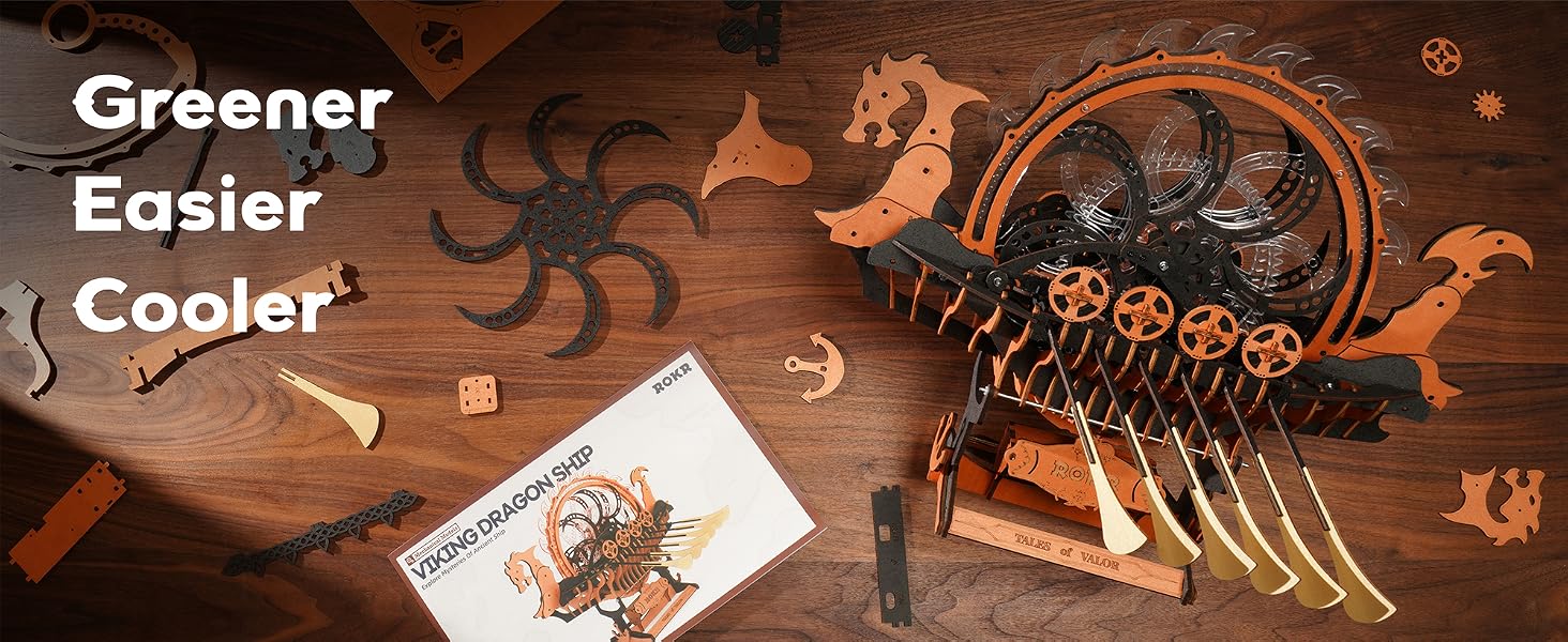 okr 3d wooden town wood 3d puzzles for adults model viking dragon ships stem craft kits for adults