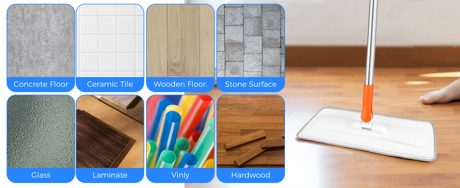 Grid showing fabric swatches in various colors and textures (top row), office supplies including colored pencils, and white desk lamp with metal arm on right.