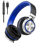 yoygerty Upgraded USB Type C Wired Headphones, Foldable Over-Ear Headphones with Mic and Volume C...
