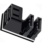 WENZIYAXU 90 Degree Dual SATA 7 Pin Male to Dual Female Adapter, Black, Dual Port Simultaneous Di...