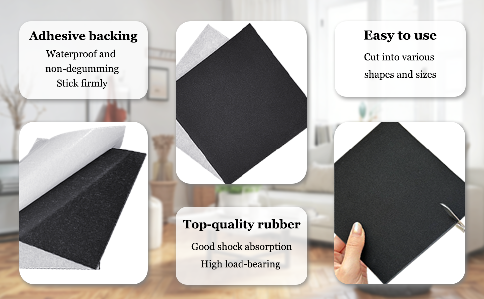 Black Neoprene Foam Anti Vibration Pads