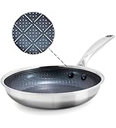 Blue Diamond Hybrid Nonstick Stainless Steel 8” Frying Pan, PFAS-Free Ceramic Skillet, Powerful S...