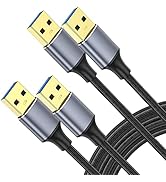 ApoJodly USB to USB Cable 10 FT 2-Pack, USB 3.0 A to A Cable 10 Foot Male to Male Cord Double Sid...