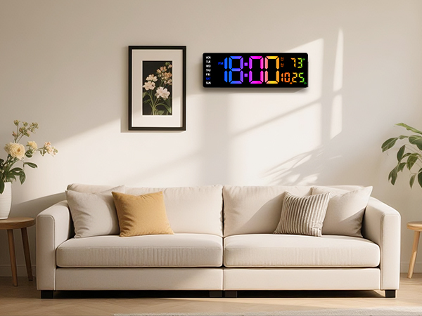 large digital wall clock battery operated