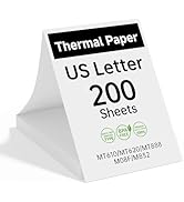 HPRT Thermal Printer Paper, 200 sheets of US Letter 8.5 x 11 Inch Thermal Paper for Thermal Print...