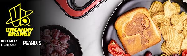 Uncanny Brands Peanuts Grilled Cheese Maker - Make Snoop and Woodstock Sandwiches