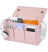 Edudif Dual-purpose Bedside Caddy Bedside Organizer, Bed Caddy with 6 Pockets, Versatile Bedside ...