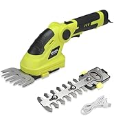 KITLUCK 8V Cordless 2-in-1 Grass Shear &amp; Hedge Trimmer,Handheld Electric Grass Trimmer Hedge Shea...