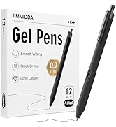 JIMMIDDA 12 Pack Black Pens - 0.7mm Gel Pens Black Ink Quick-Drying Smooth Writing - Comfort Grip...