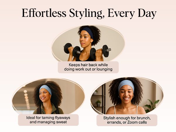 Kitsch Wide Headbands for Women for Workout, Yoga, Gym,Running, Exercise Stretchy Head Bands Sedona
