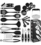 Kaluns Silicone Kitchen Utensils Set 24 Pcs Silicone Cooking Utensils Set - Can Opener, Masher, T...