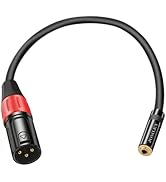 JOMLEY XLR to 3.5mm Adapter, Balanced 3.5mm Female to XLR Male Stereo Audio Adapter, 1/8 inch Min...