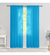 Karseteli Semi Voile Sheer Curtains 84 Inches Long 2 Panels Rod Pocket Window Treatment for Livin...