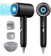 Preshwous Ionic Blow Dryer, Blow Dryer with Diffuser &amp; Concentrator &amp; Comb Nozzle, 1875W Turbo Ul...
