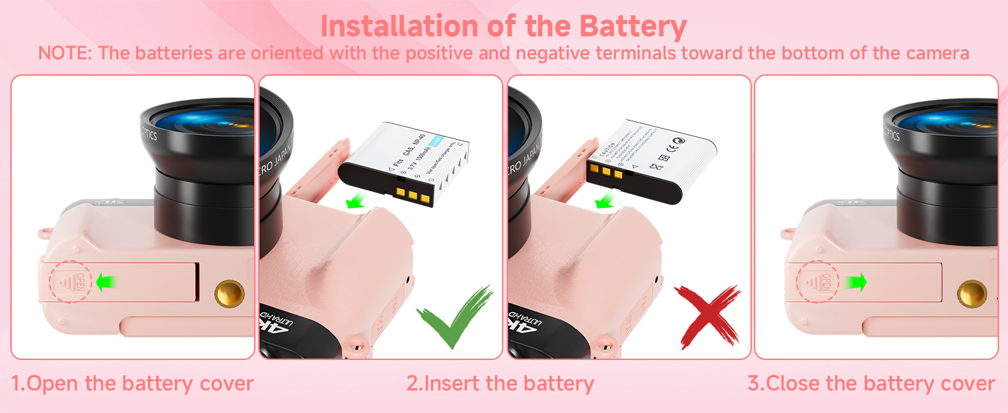 Installation of the Battery,point and shoot camera,cameras for vlogging,travel digital camera