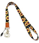 Yiflin Cool Neck Lanyard, Cute Keychain Holder for Women Men, Comfortable Long Strap with 2 Rings