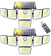 SZPOWER 6 Heads Solar Motion Lights Outdoor, 6000LM Solar Lights Outdoor Waterproof with 401 LED,...