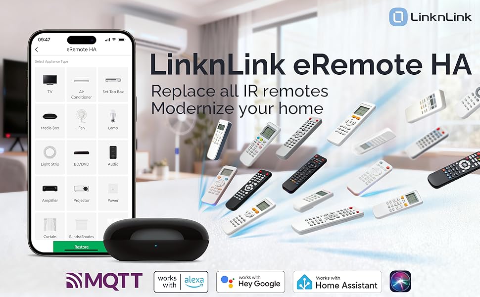 Replace all IR remotes. Modernize your home.