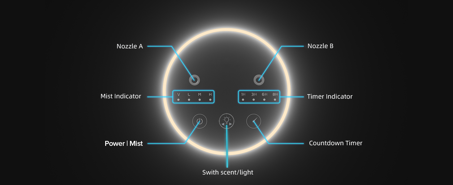waterless essential oil diffuser scent aromatherapy car room hotel bedroom mini cordless portable