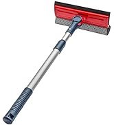 DSV Standard Professional Window Squeegee | 2-in-1 Window Cleaner Sponge and Soft Rubber Strip Wi...
