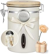 Veken Coffee Canister with Window, Coffee Lover Gift Set,Airtight Stainless Steel Kitchen Food St...