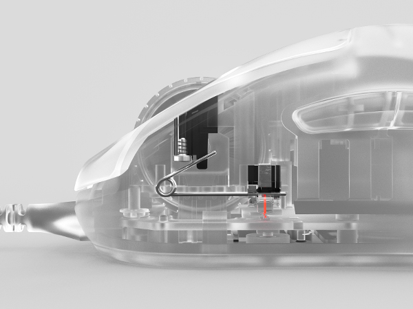 -SteelSeries Prime mouse optical mechanical switches interior view