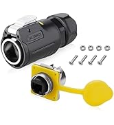 Allaounion RJ45 Waterproof Connector, Industrial Cat6 Ethernet Waterproof Jack, 8P8C Aviation Dua...