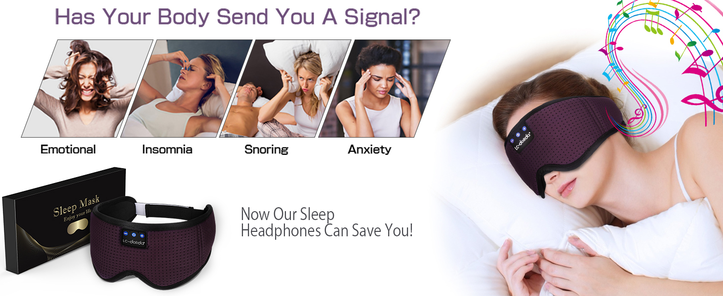 3D Sleep Mask Bluetooth Wireless