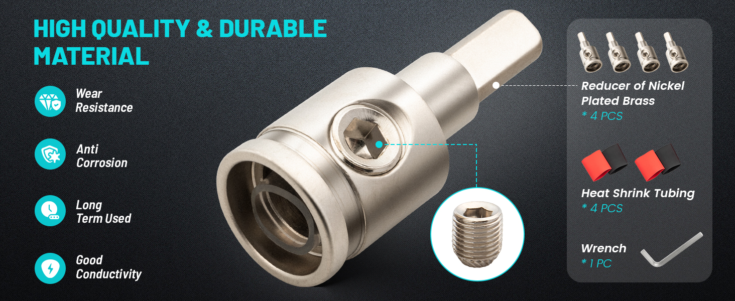 Made of High Quality &amp; Sturdy Material.Brass with Nickel Plated for amp connects