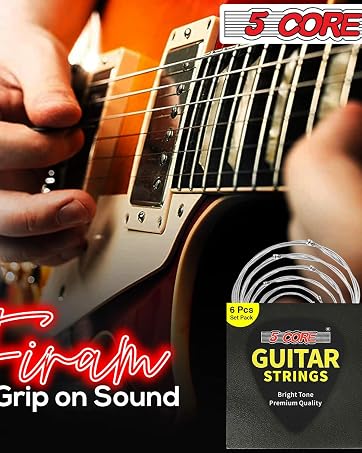 5 Core Acoustic Guitar Strings Brass Extra Light 6 String Set for All Acoustic Guitars