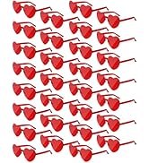 NACHLYNN 30 Pairs Heart Sunglasses Candy Color Heart Glasses Women Rimless Heart Shaped Sunglasse...