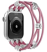 Newlibery Beaded Bracelet Compatible with Apple Watch Band 41mm 38mm 44mm 42mm 45mm 46mm 49mm Wom...