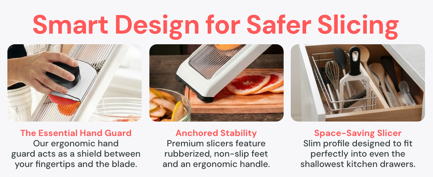 Fullstar handheld mandoline slicer for safer slicing