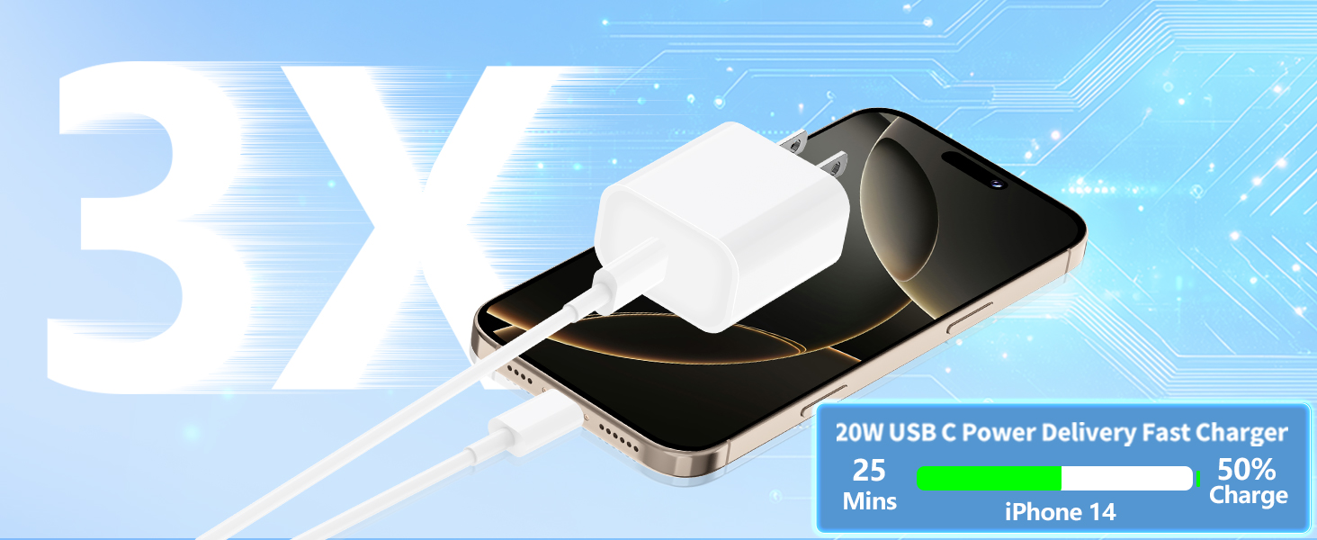 MFi Certified iPhone 14 Charger Fast Charging 2Pack PD 20W USB C Chargers Block Type C Wall Charger