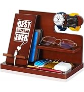 PRINLUCK Valentines Day Husband Gifts, Wood Phone Docking Station, Valentines Day Gifts for Him H...